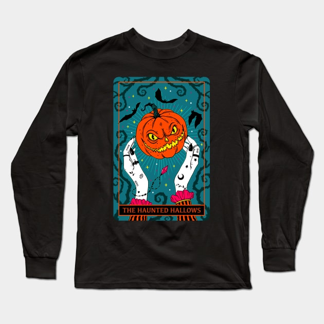 Halloween Tarot card Long Sleeve T-Shirt by OccultOmaStore